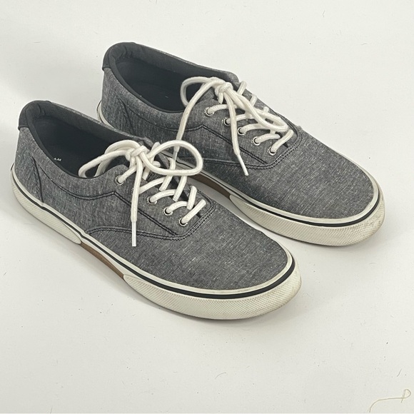Sperry Other - Sperry Men’s 10 Gray Chambray Canvas Sneakers Casual Lace Up